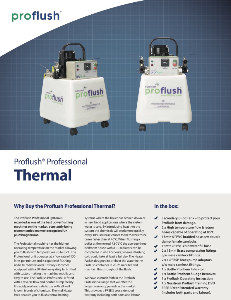 ProFlush Thermal Data Sheet